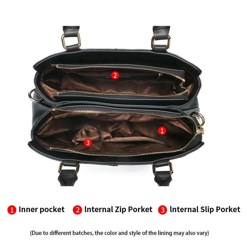 New Women's Handbag Fashionable Letter Embossed High end Cowhide Crossbody Shoulder Bag - KIMLUD