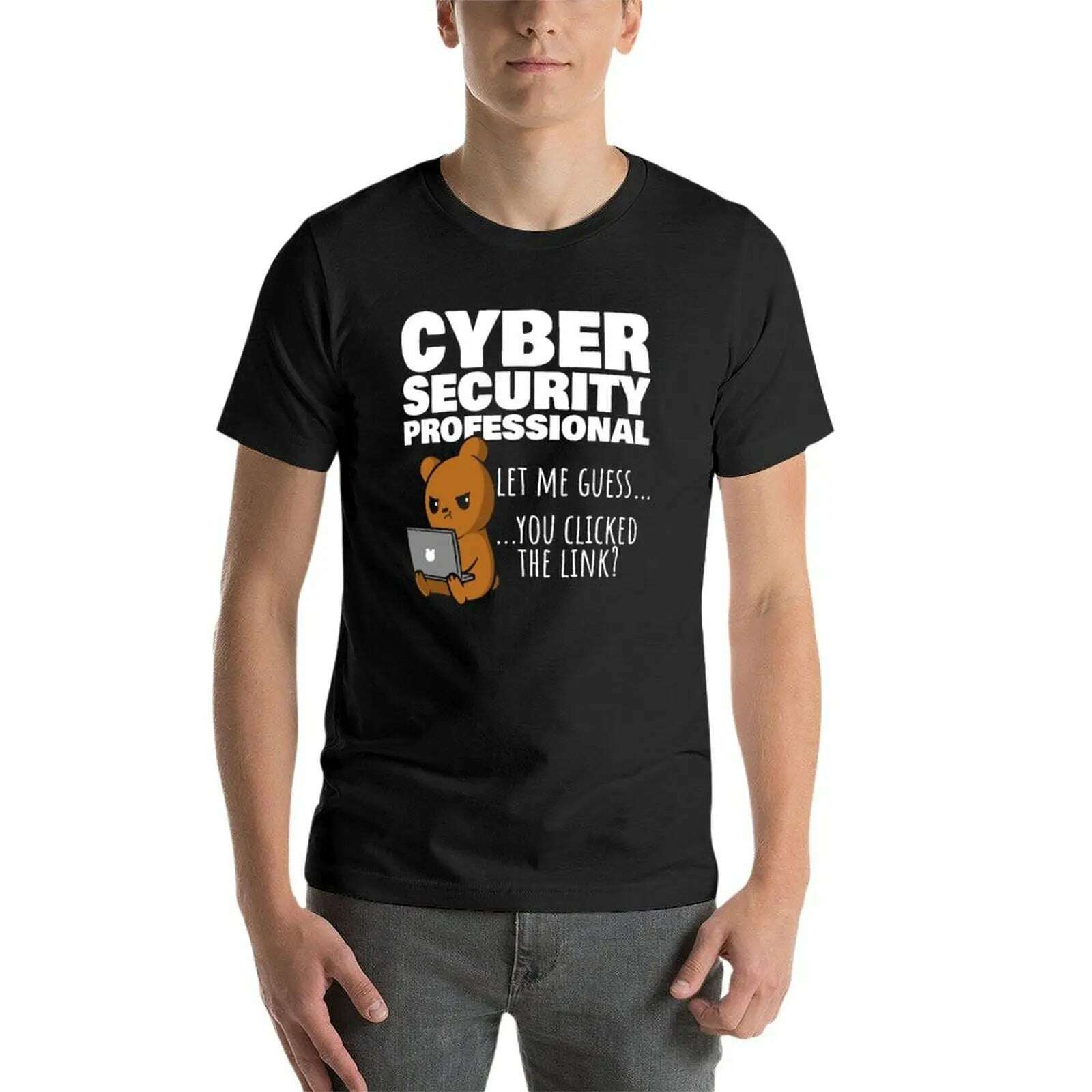 KIMLUD, New You Clicked The Link? Funny Cybersecurity Infosec T-Shirt oversized t shirts vintage t shirt kawaii clothes Men's clothing, KIMLUD Womens Clothes
