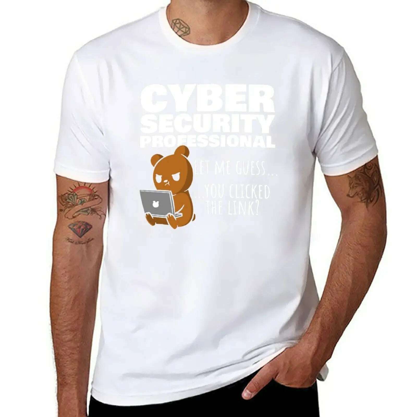 KIMLUD, New You Clicked The Link? Funny Cybersecurity Infosec T-Shirt oversized t shirts vintage t shirt kawaii clothes Men's clothing, White / S, KIMLUD APPAREL - Womens Clothes