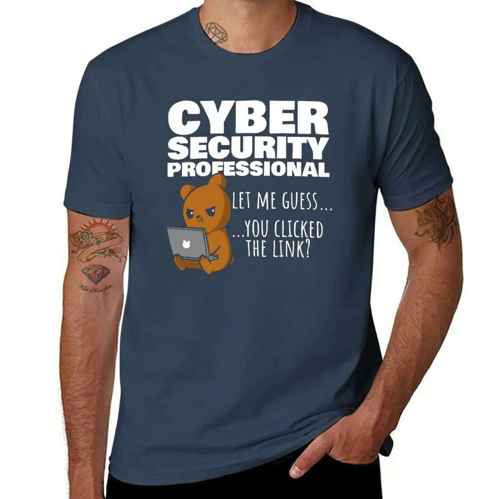 KIMLUD, New You Clicked The Link? Funny Cybersecurity Infosec T-Shirt oversized t shirts vintage t shirt kawaii clothes Men's clothing, Navy / XL, KIMLUD APPAREL - Womens Clothes
