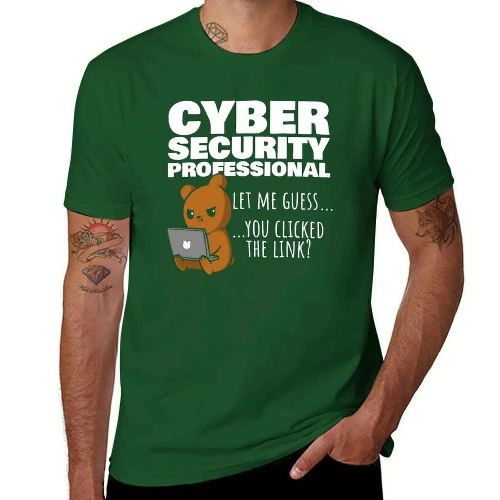 KIMLUD, New You Clicked The Link? Funny Cybersecurity Infosec T-Shirt oversized t shirts vintage t shirt kawaii clothes Men's clothing, KIMLUD Womens Clothes