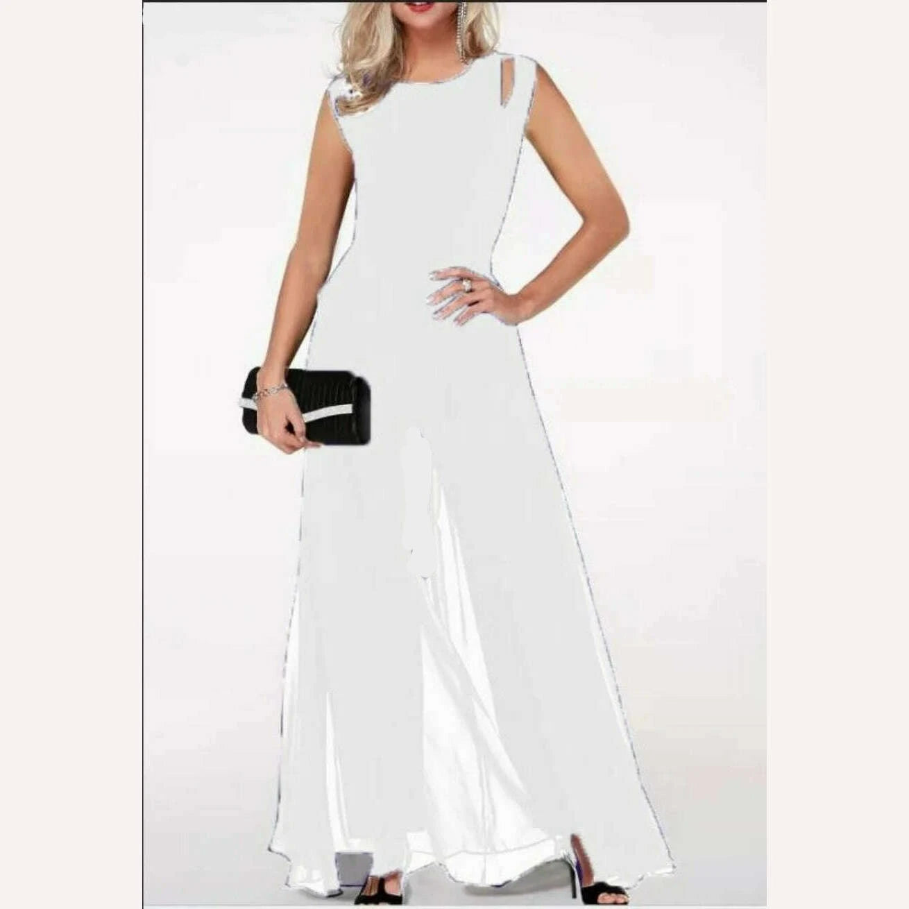 KIMLUD, New2023 Women's Summer Casual Jumpsuits Solid Elegant Sleeveless High Waist Women One Pieces Overalls Female Party Club Outfits, KIMLUD Womens Clothes