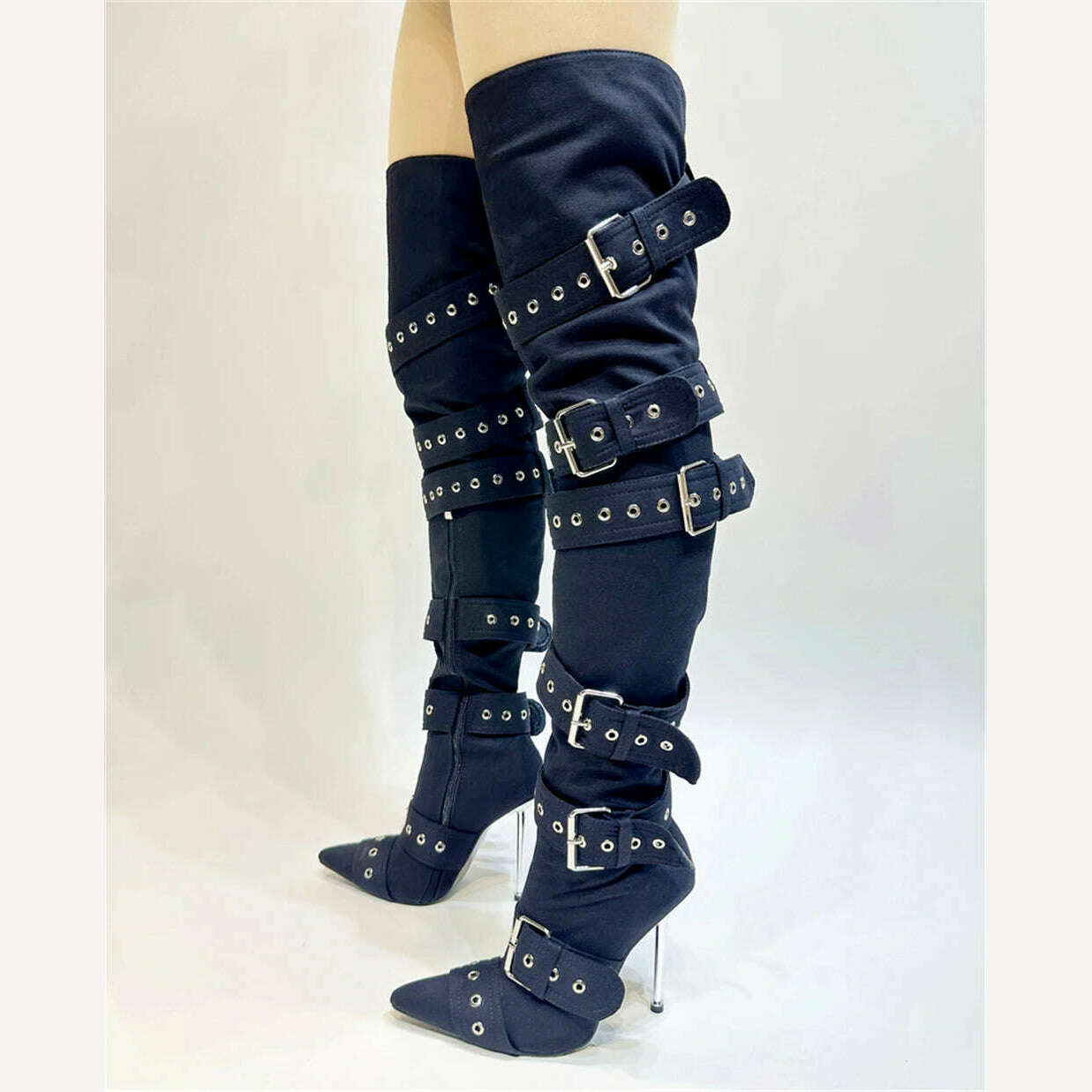 KIMLUD, Night Club Party Queen Boots Over The Knee Boots High Heels Women Boots Sexy Plus Size Thin Heels Shoes Woman, black / 4, KIMLUD APPAREL - Womens Clothes