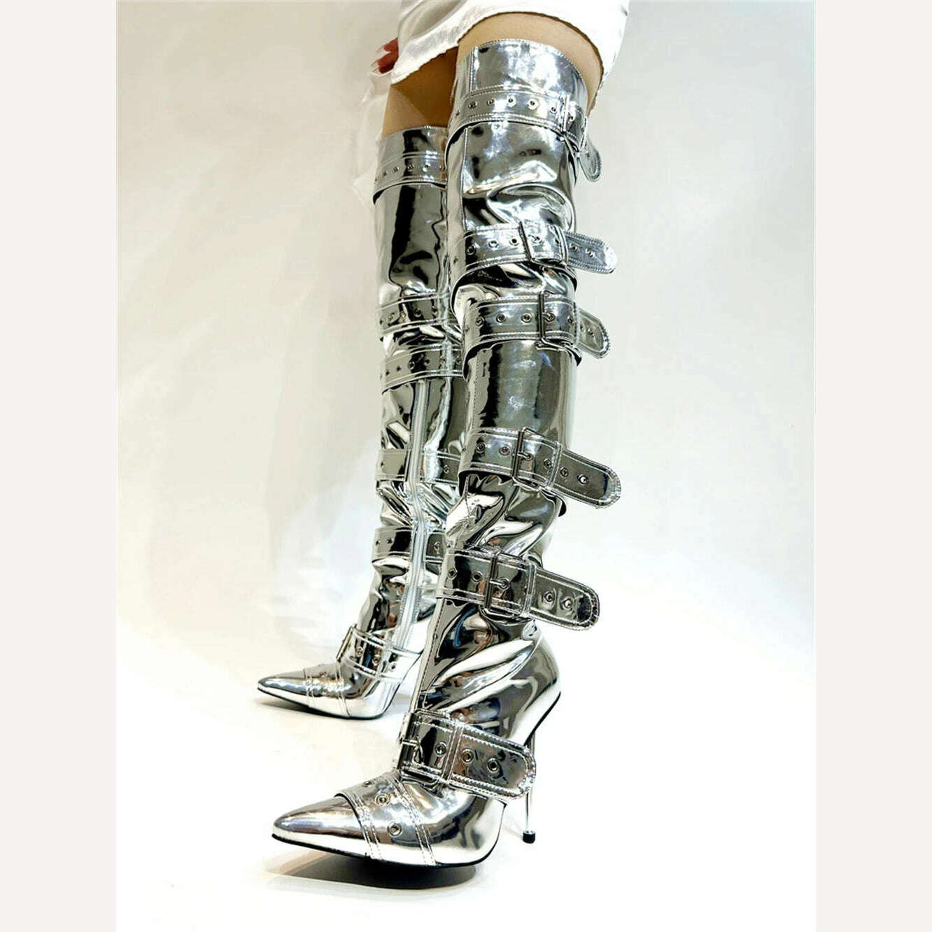KIMLUD, Night Club Party Queen Boots Over The Knee Boots High Heels Women Boots Sexy Plus Size Thin Heels Shoes Woman, KIMLUD Womens Clothes