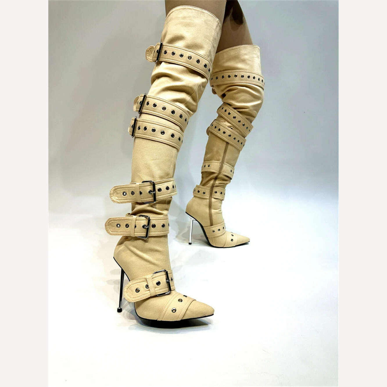 KIMLUD, Night Club Party Queen Boots Over The Knee Boots High Heels Women Boots Sexy Plus Size Thin Heels Shoes Woman, KIMLUD Womens Clothes