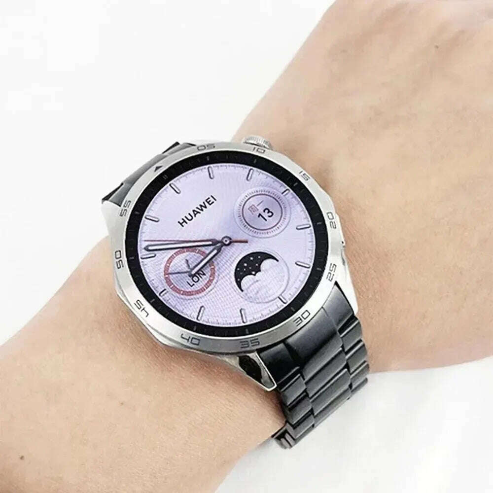 KIMLUD, No Gaps Link 22mm Bracelet Strap For HUAWEI WATCH GT 4 46 Metal Stainless Steel Band GT4 Replacement Watchband Accessories Belt, KIMLUD Womens Clothes