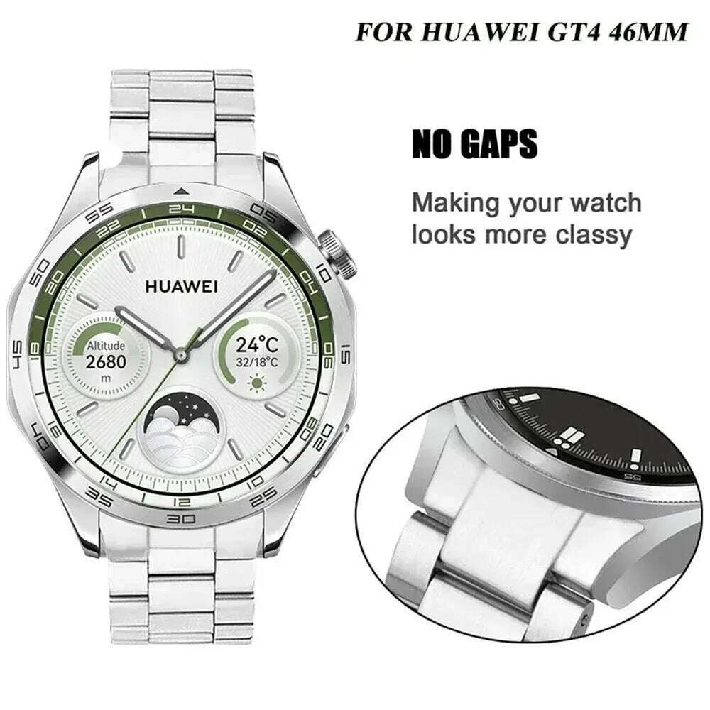 KIMLUD, No Gaps Link 22mm Bracelet Strap For HUAWEI WATCH GT 4 46 Metal Stainless Steel Band GT4 Replacement Watchband Accessories Belt, KIMLUD Womens Clothes