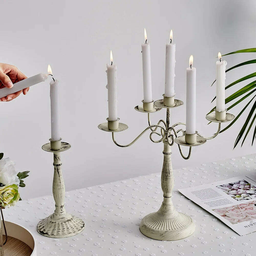 Nordic Creative Metal Candle Holder Candlestick Centerpieces Road Lead Candelabra Centerpieces Wedding Christmas Decor Love Gift - KIMLUD