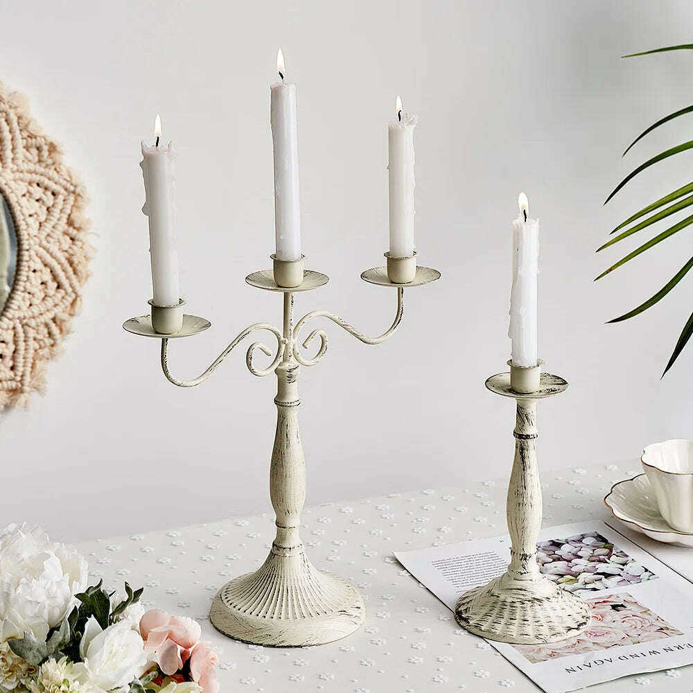 Nordic Creative Metal Candle Holder Candlestick Centerpieces Road Lead Candelabra Centerpieces Wedding Christmas Decor Love Gift - KIMLUD