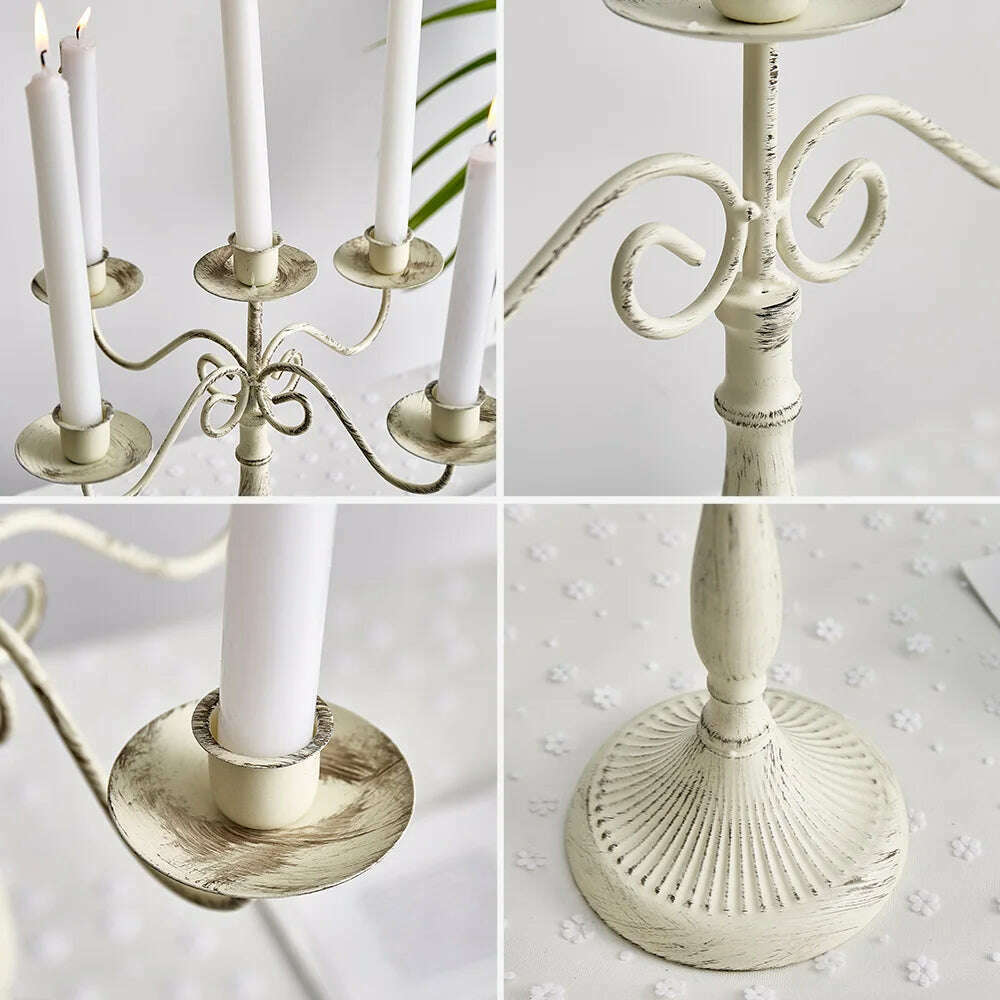 Nordic Creative Metal Candle Holder Candlestick Centerpieces Road Lead Candelabra Centerpieces Wedding Christmas Decor Love Gift - KIMLUD