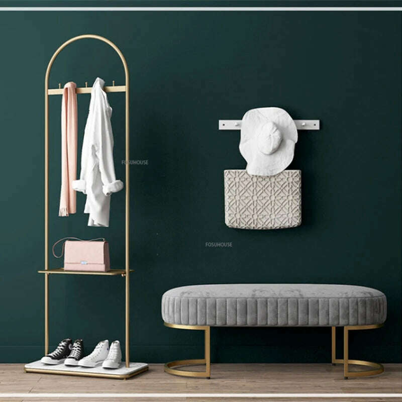 Nordic Soft Velvet Bed Footrest Ottoman Living Room Furniture Home Bedroom Luxury Pouf Bench Entrance-hall Shoes Stool B - KIMLUD