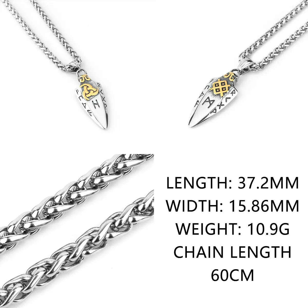 Nordic Viking Odin Spear Celtic Knot Pendant Necklace Men's Accessories Fashion Trend Boyfriend Birthday Gift Wholesale - KIMLUD