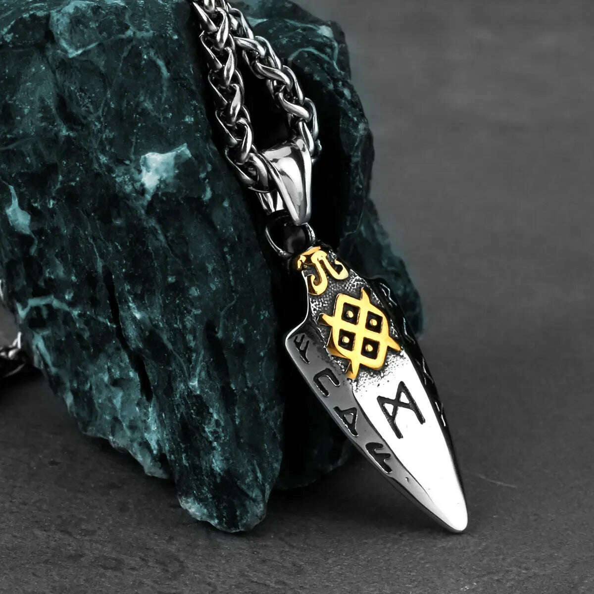 Nordic Viking Odin Spear Celtic Knot Pendant Necklace Men's Accessories Fashion Trend Boyfriend Birthday Gift Wholesale - KIMLUD