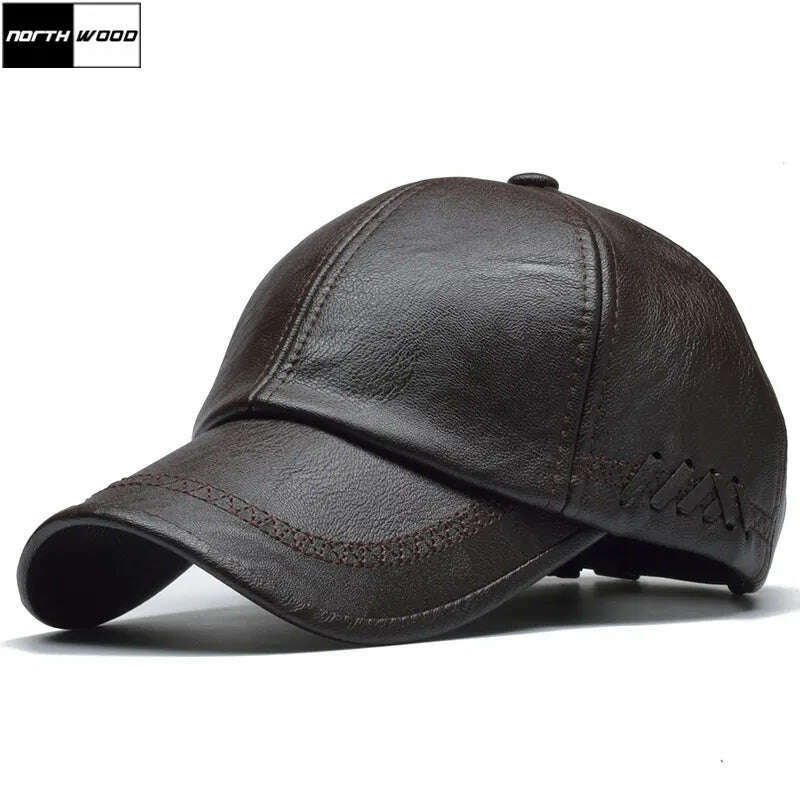 KIMLUD, PU Leather Cap One Size Adjustable — Black | KIMLUD, KIMLUD Womens Clothes
