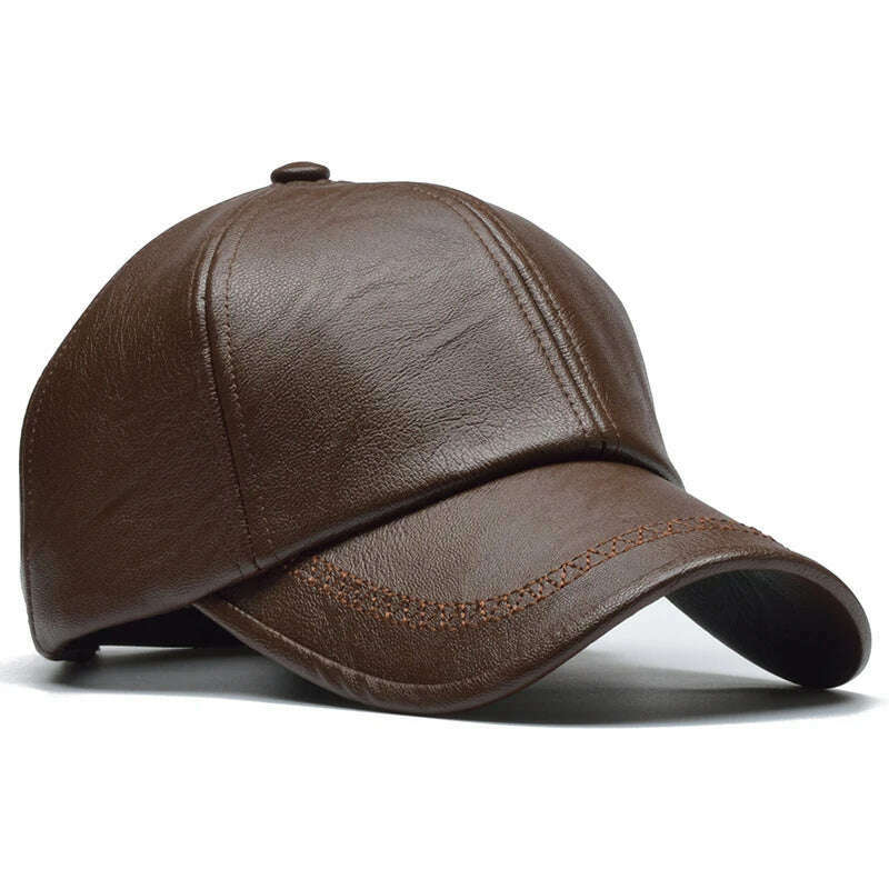 KIMLUD, PU Leather Cap One Size Adjustable — Black | KIMLUD, KIMLUD Womens Clothes