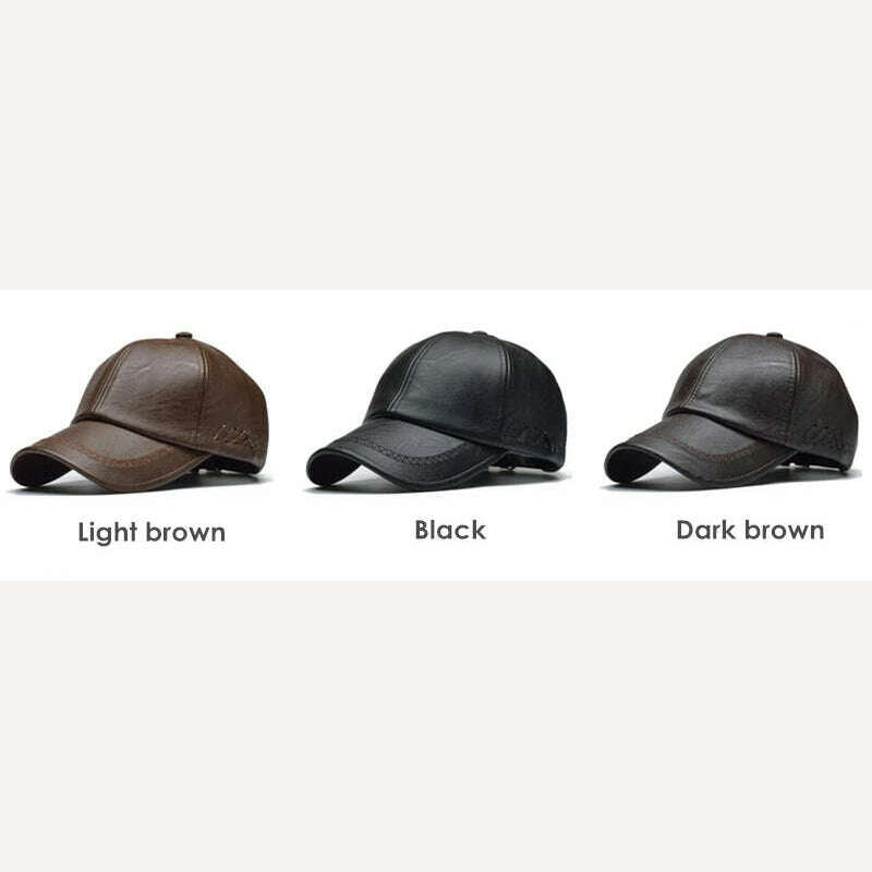 KIMLUD, PU Leather Cap One Size Adjustable — Black | KIMLUD, KIMLUD Womens Clothes
