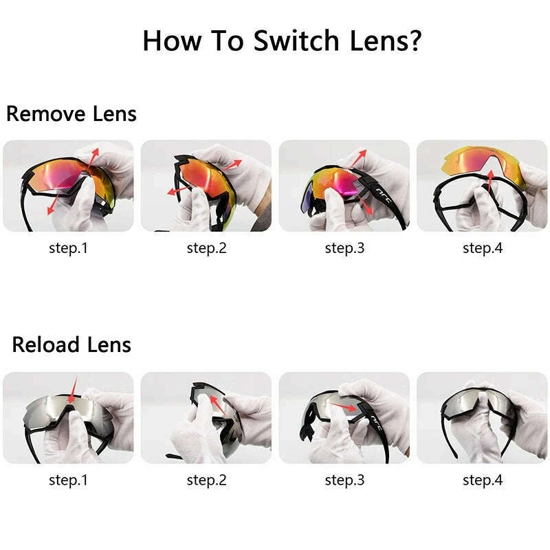 NRC Cycling Sunglasses Woman Bike Goggles Man 1 lens Cycling Glasses Outdoor UV400 Sports Bicycle Eyewear Sunglasses Eyepieces - KIMLUD