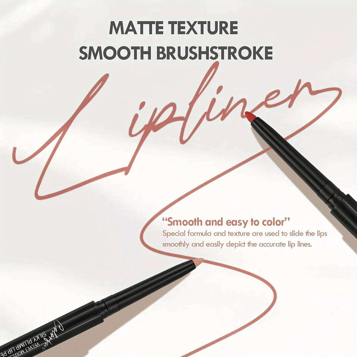 Nude Brown Lip Liner Pencil Lipstick Matte Smooth Waterproof Lipliner Long Lasting Non-stick Cup Lipstick Pen Beauty Makeup - KIMLUD