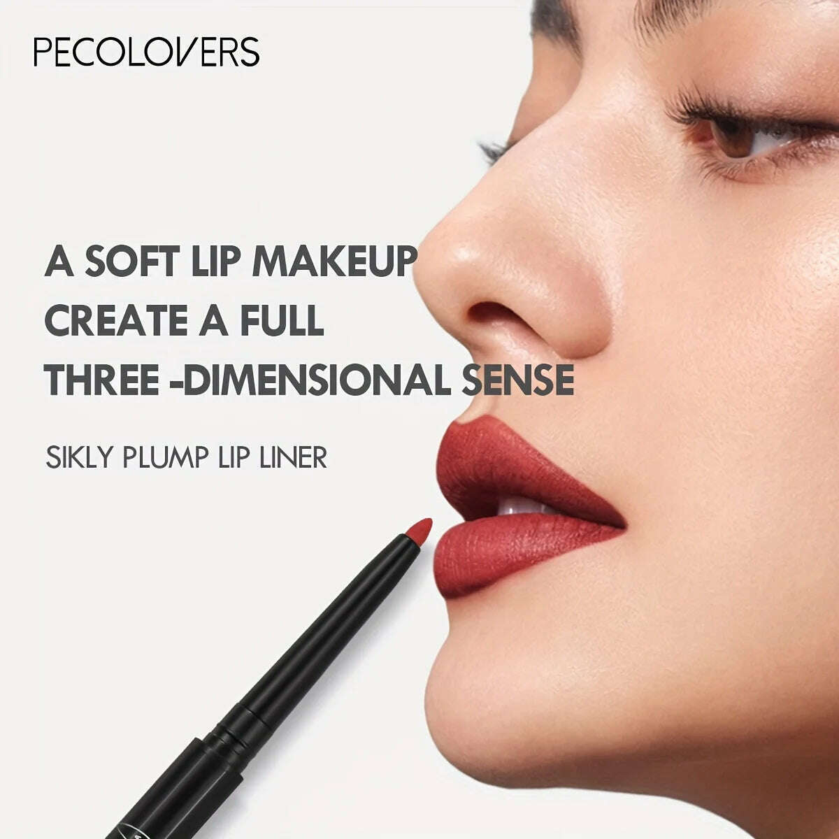 Nude Brown Lip Liner Pencil Lipstick Matte Smooth Waterproof Lipliner Long Lasting Non-stick Cup Lipstick Pen Beauty Makeup - KIMLUD