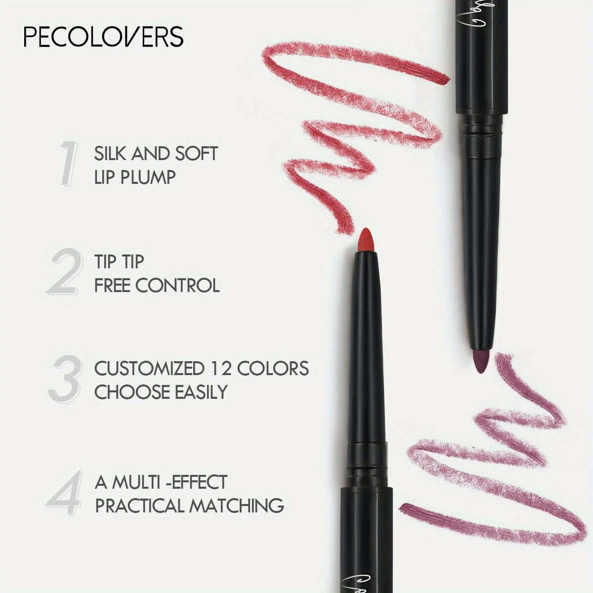 Nude Brown Lip Liner Pencil Lipstick Matte Smooth Waterproof Lipliner Long Lasting Non-stick Cup Lipstick Pen Beauty Makeup - KIMLUD