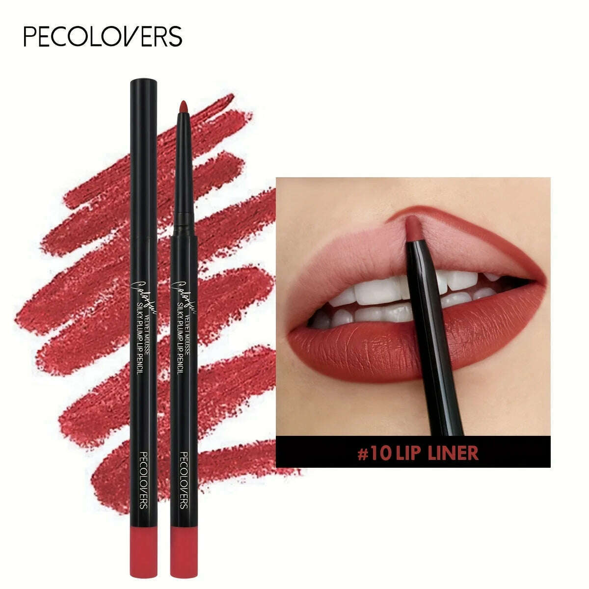 Nude Brown Lip Liner Pencil Lipstick Matte Smooth Waterproof Lipliner Long Lasting Non-stick Cup Lipstick Pen Beauty Makeup - KIMLUD