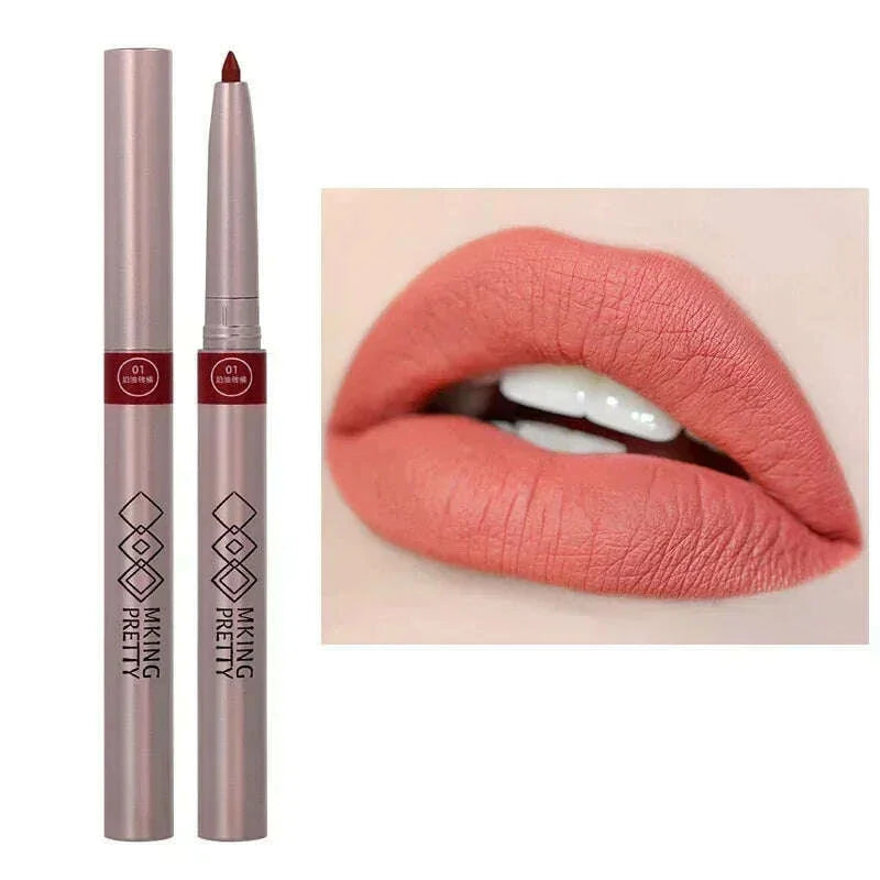 KIMLUD, Nude Brown Lipliner Pen Waterproof Red Matte Contour Tint Lipstick Lasting Non-stick Cup Lipliner Pen Lips Makeup Cosmetic, KIMLUD Womens Clothes