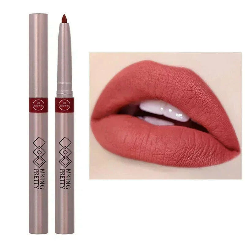 KIMLUD, Nude Brown Lipliner Pen Waterproof Red Matte Contour Tint Lipstick Lasting Non-stick Cup Lipliner Pen Lips Makeup Cosmetic, KIMLUD Womens Clothes