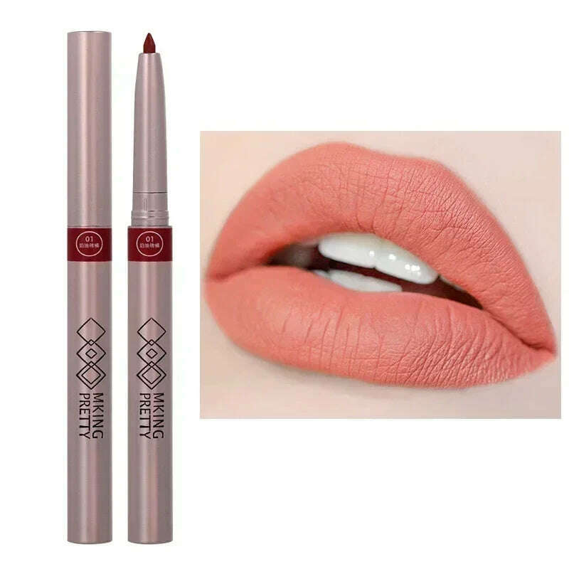 KIMLUD, Nude Brown Lipliner Pen Waterproof Sexy Red Matte Contour Tint Lipstick Lasting Non-stick Cup Lipliner Pen Lips Makeup Cosmetic, KIMLUD Womens Clothes