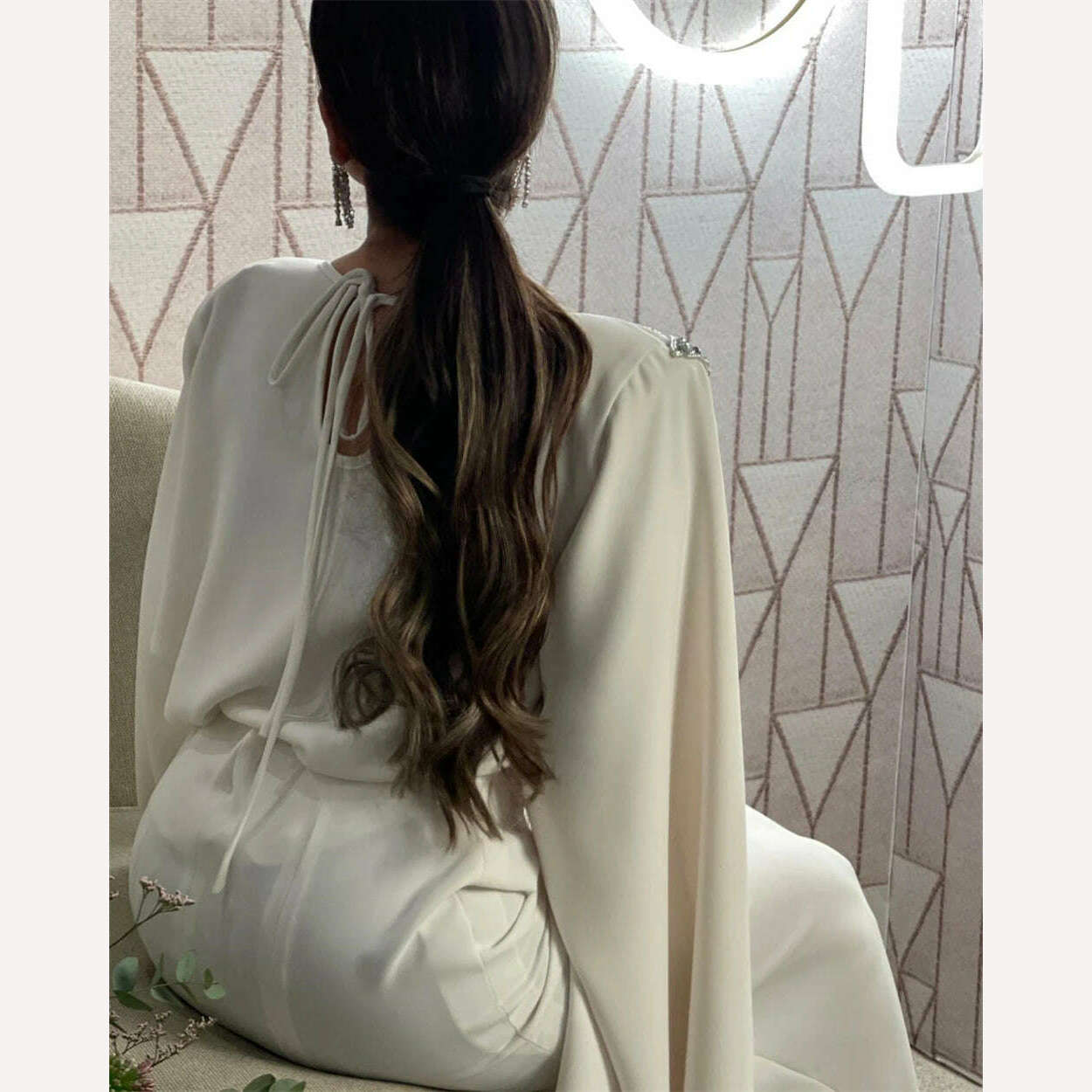 Oisslec Prom Dress Elegant Sequin O-Neck Party Dress Floor Length Cap Sleeve Formal Evening Gowns vestido de festa de casamento - KIMLUD