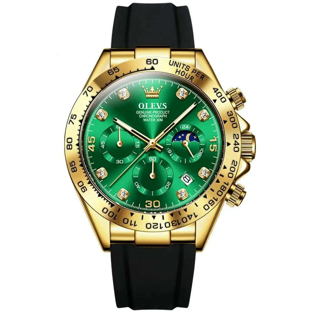 KIMLUD, OLEVS Luxury Men Watch Quartz Man Watches Waterproof Luminous Top Brand Watch for Men Date Chronograph Sport Wristwatch, KIMLUD Womens Clothes