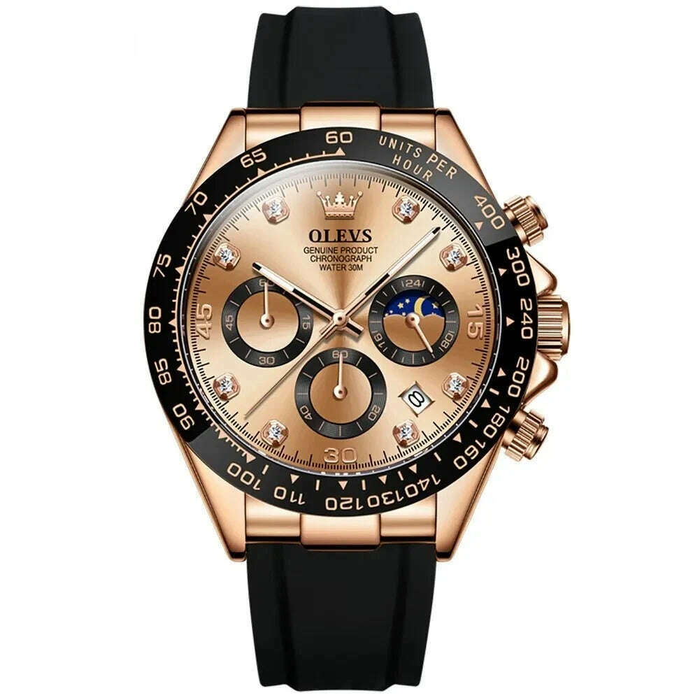 OLEVS Luxury Men Watch Quartz Man Watches Waterproof Luminous Top Brand Watch for Men Date Chronograph Sport Wristwatch - KIMLUD