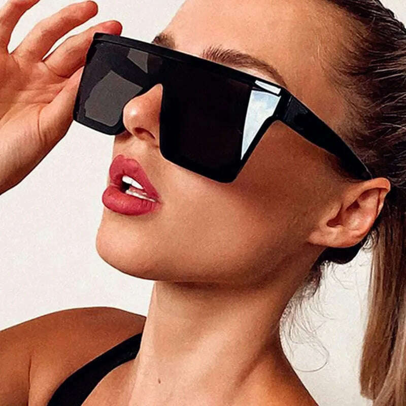 KIMLUD, OLOPKY 2022 Oversized Square Sunglasses Women Vintage Big Frame Women Sun Glasses Fashion Shades for Women/Men Gafas De Sol, KIMLUD Women's Clothes