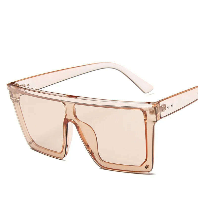 KIMLUD, OLOPKY 2022 Oversized Square Sunglasses Women Vintage Big Frame Women Sun Glasses Fashion Shades for Women/Men Gafas De Sol, T-TeaTea / Free cloth, KIMLUD Womens Clothes