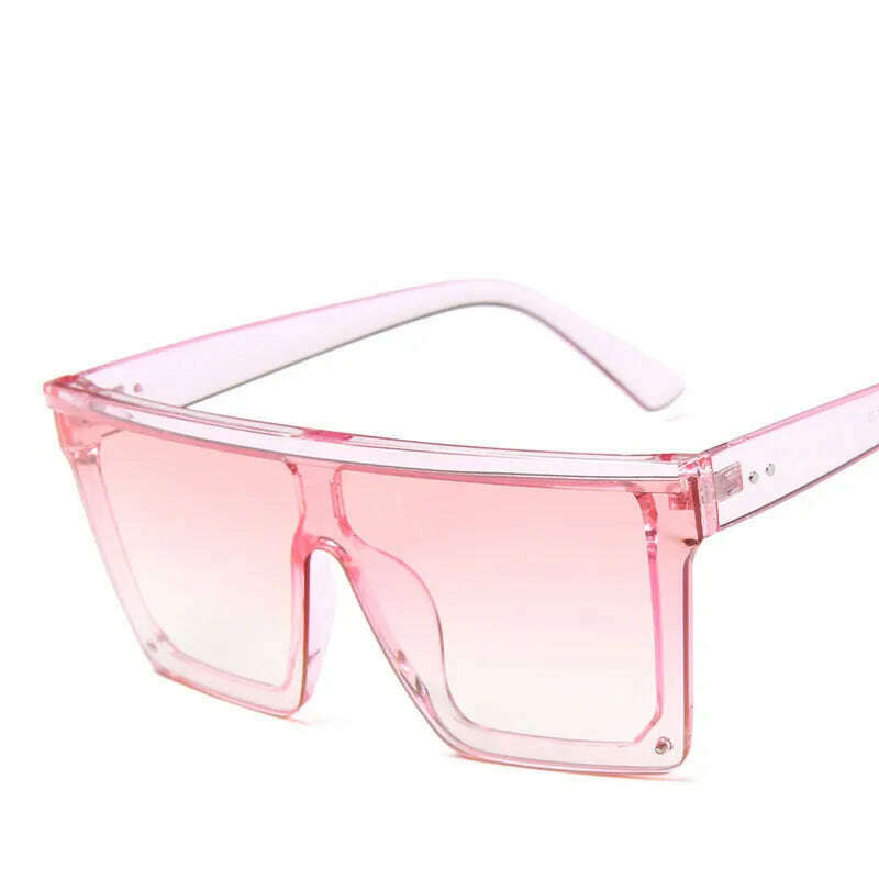 KIMLUD, OLOPKY 2022 Oversized Square Sunglasses Women Vintage Big Frame Women Sun Glasses Fashion Shades for Women/Men Gafas De Sol, T-PinkPink / Free cloth, KIMLUD Womens Clothes