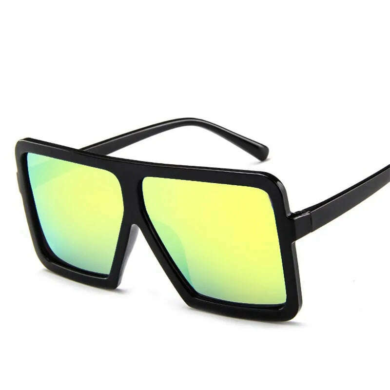 KIMLUD, OLOPKY 2022 Square Women Sunglasses Brand Designer Luxury Glasses Women/Men Oversized Eyewear Women Vintage Gafas De Sol Mujer, Black Gold, KIMLUD APPAREL - Womens Clothes