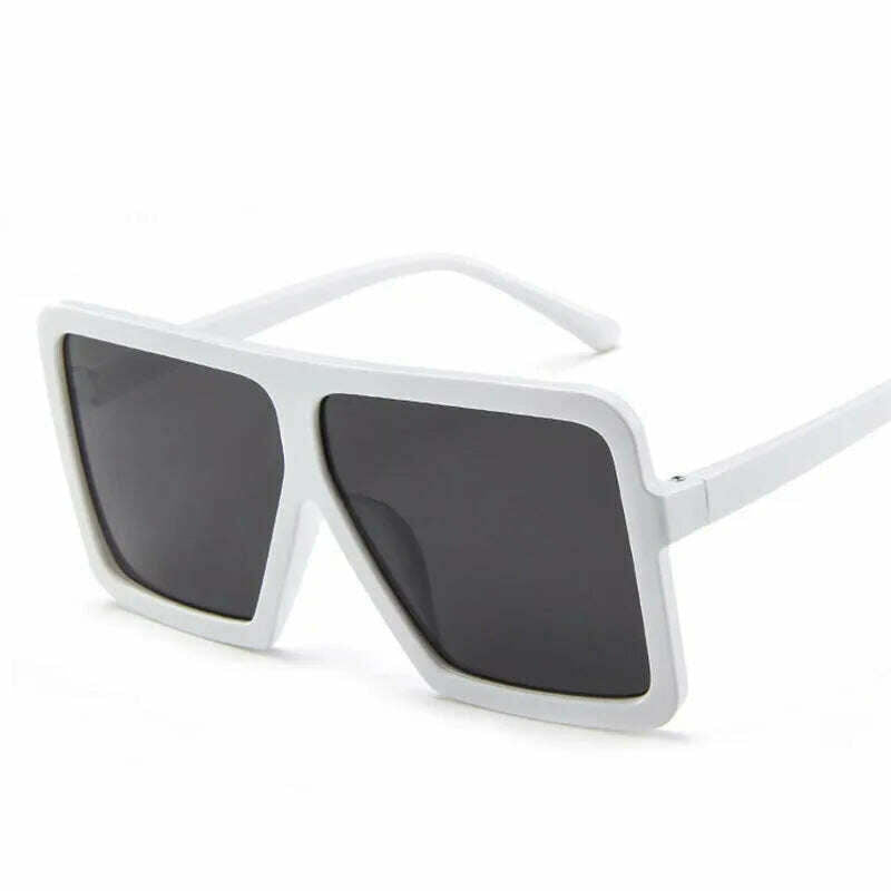 KIMLUD, OLOPKY 2022 Square Women Sunglasses Brand Designer Luxury Glasses Women/Men Oversized Eyewear Women Vintage Gafas De Sol Mujer, White Gray, KIMLUD APPAREL - Womens Clothes