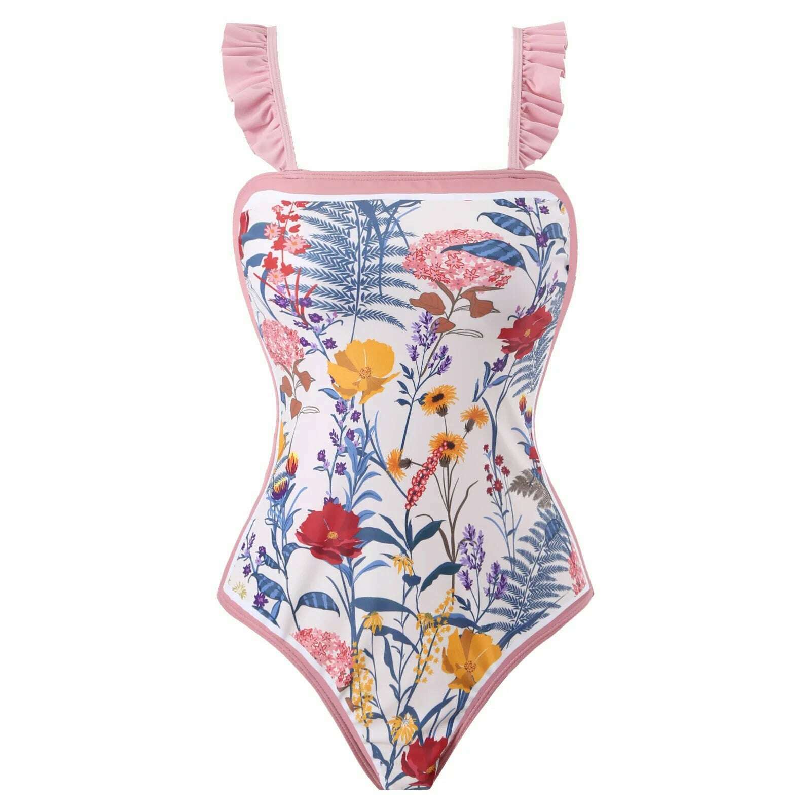 KIMLUD, One Piece Swimsuit Skirt Woman Tie-Shoulde Bowknot Swimwear 2024 New Brazilian Beach Bathing Suit Summer, KIMLUD Womens Clothes