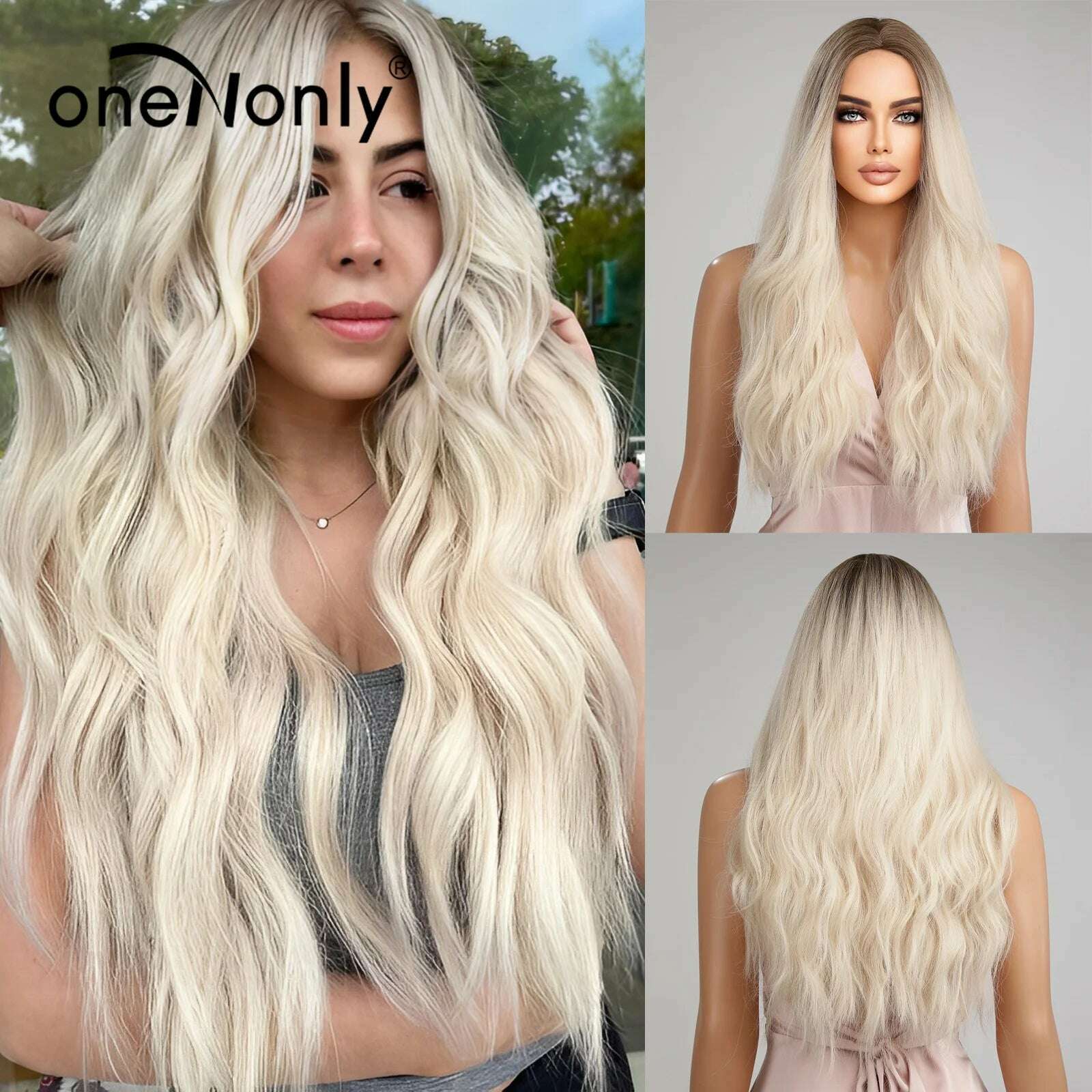 KIMLUD, oneNonly Long Purple Wig Synthetic Wigs for Women Wave Cosplay Party Halloween Wig High Quality Hair, LC179-11, KIMLUD APPAREL - Womens Clothes