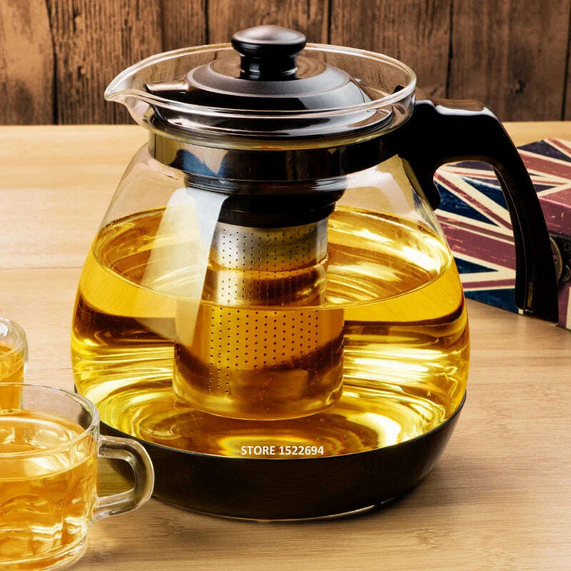 KIMLUD, Optional Teapot 1.6L &2.3L Fashion Glass Teapot Pro Design for Tea Flower with Removable Steel Infuser Filter Premium Tea Kettle, KIMLUD Womens Clothes