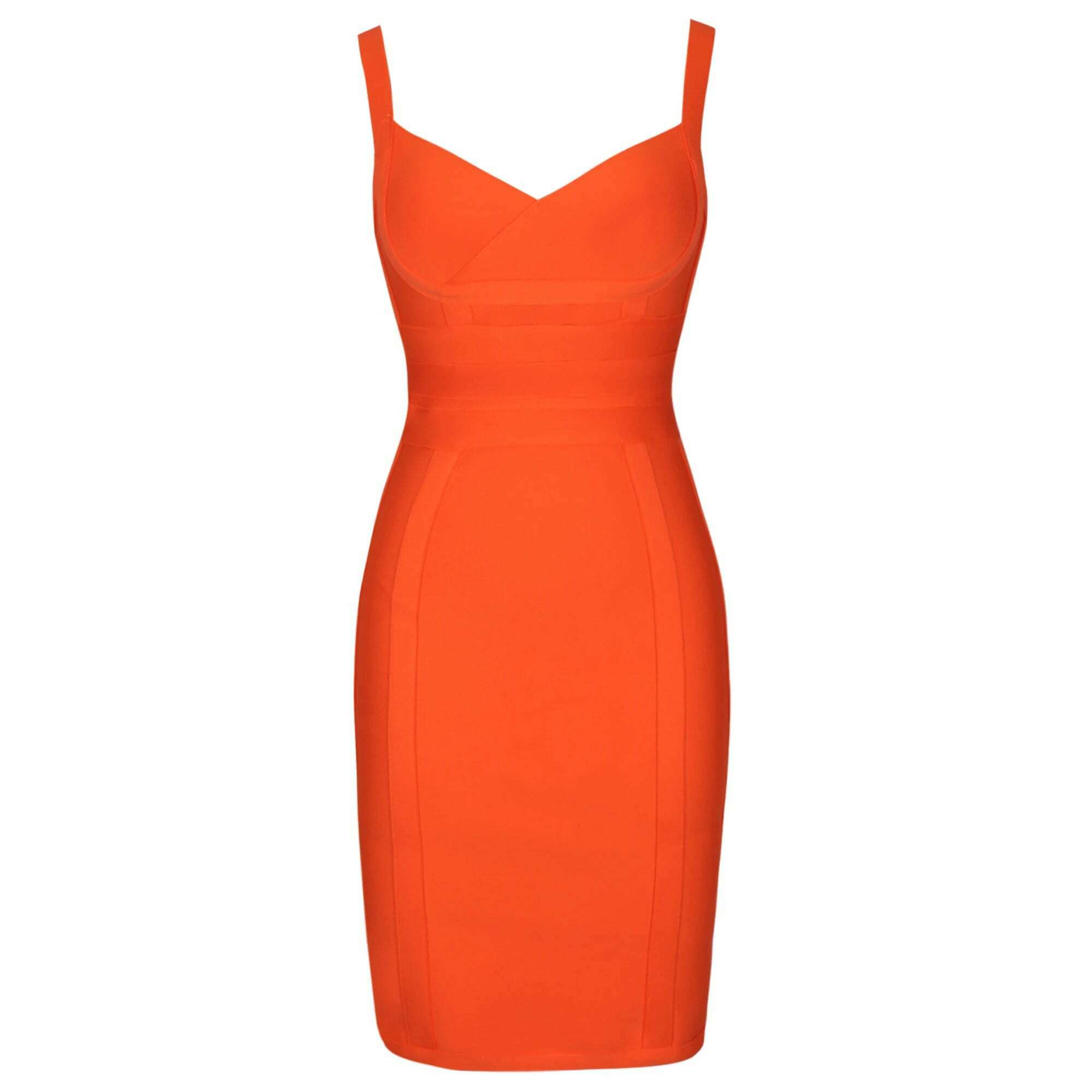 KIMLUD, Orange Bandage Dress 2022 New Women's Midi Bodycon Dress Elegant Sexy Evening Club Party Dress High Quality Summer Outfits, Orange / XS, KIMLUD APPAREL - Womens Clothes