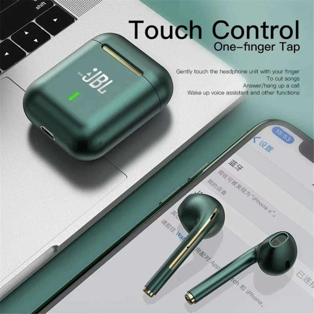 KIMLUD, J18 Wireless Earphones Bluetooth Headphones True Stereo Sport Game TWS Earbuds In Ear With Mic Touch, KIMLUD Womens Clothes