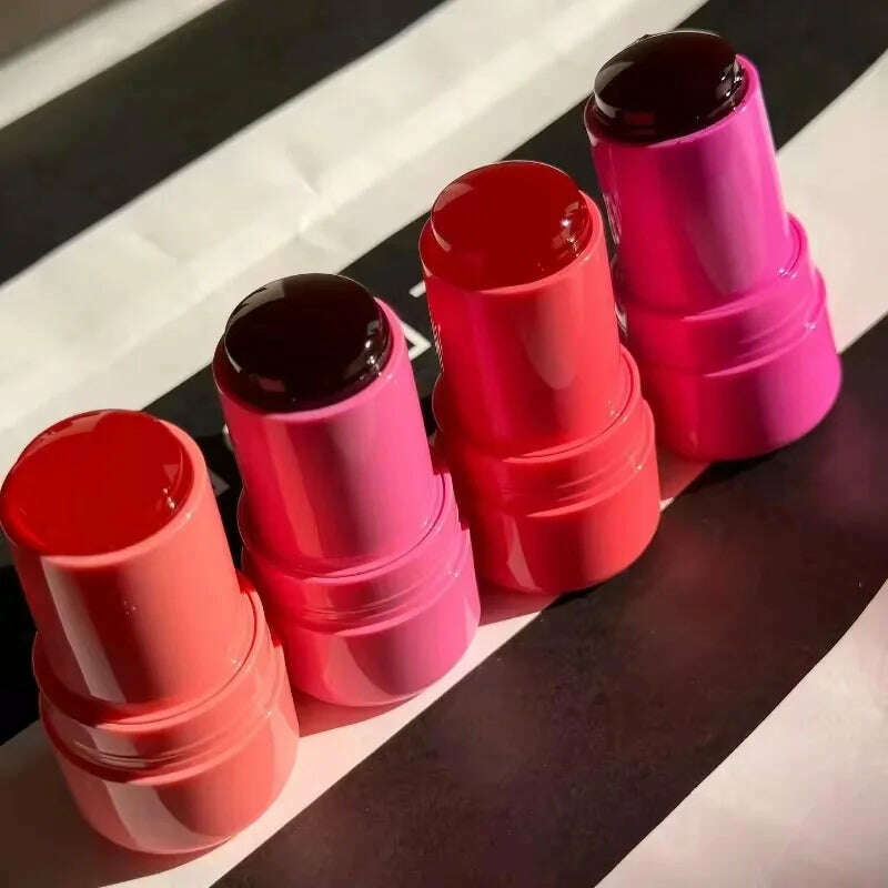 KIMLUD, Original Jelly Blush Stick Milk Makeup Lasting Brightens Facial Cheek Stick 3-in-1 Moisturizing Flash Lip Gloss Lip Gloss Face R, KIMLUD Womens Clothes
