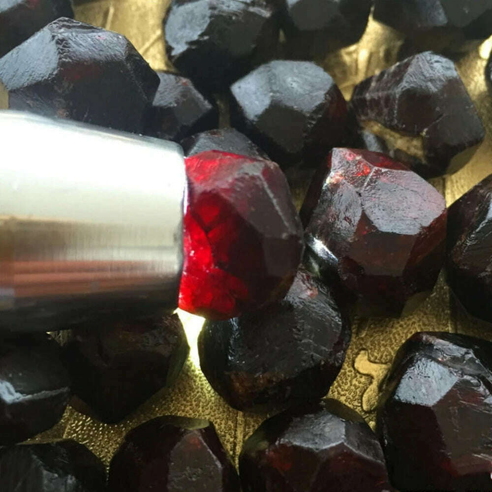 KIMLUD, Original Natural Red Garnet Crystal Gemstone Rough Stone Mineral Specimen Healing Quartz, KIMLUD Womens Clothes