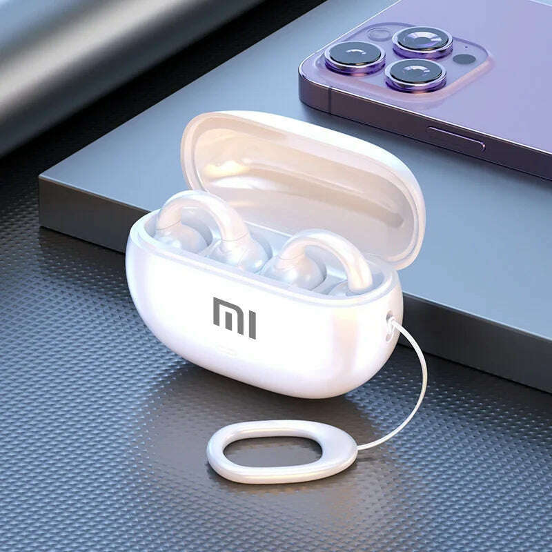 KIMLUD, Original Xiaomi M55 Wireless Earbuds Bluetooth Headset Charging Earphones Ear-hook Headphone Sport Game With Mic Pods, White, KIMLUD APPAREL - Womens Clothes