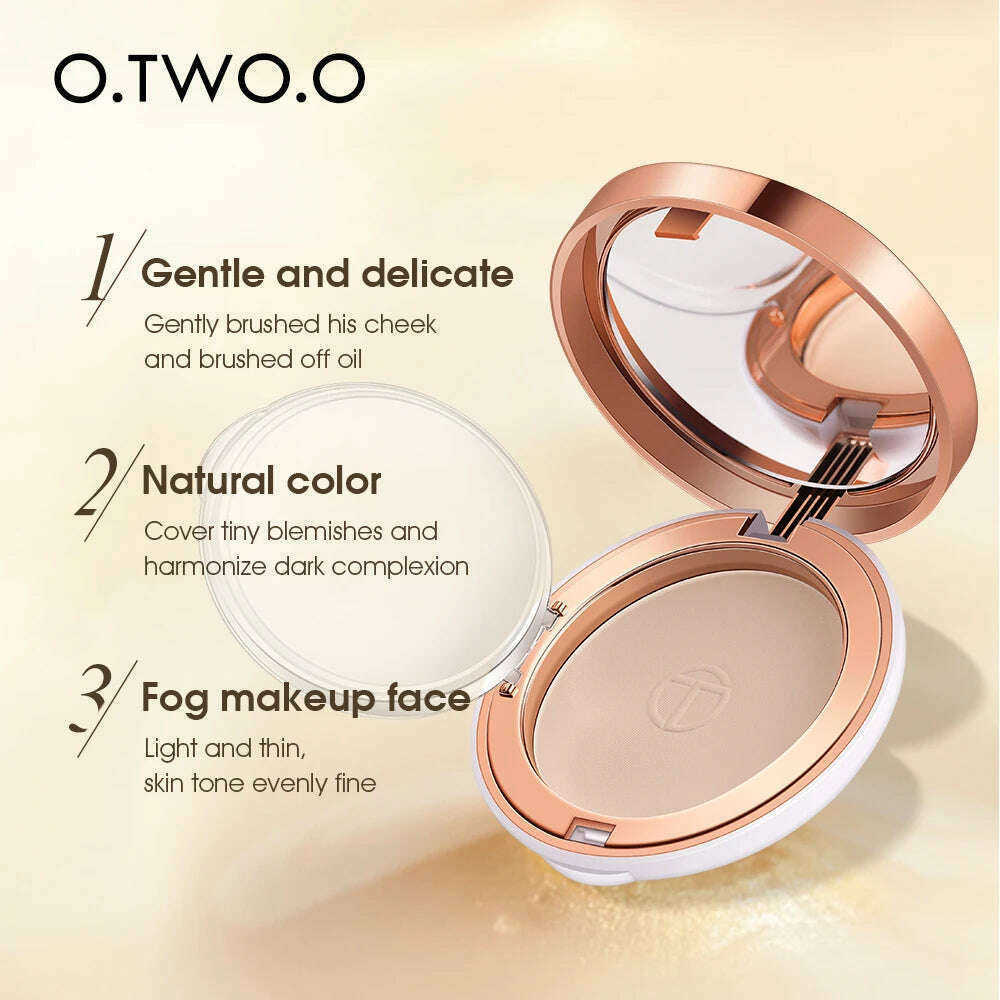 KIMLUD, O.TWO.O Face Setting Powder Cushion Compact Powder Oil-Control 3 Colors Matte Smooth Finish Concealer Makeup Pressed Powder, KIMLUD Womens Clothes