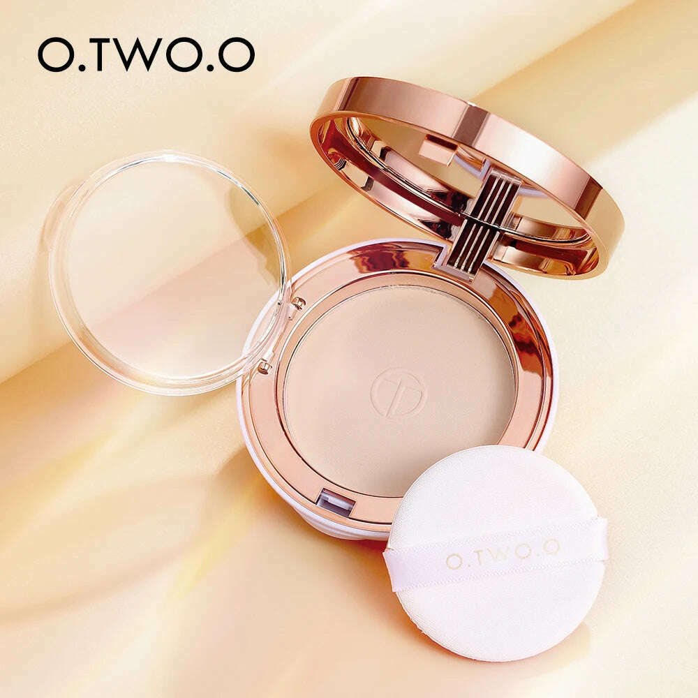 KIMLUD, O.TWO.O Face Setting Powder Cushion Compact Powder Oil-Control 3 Colors Matte Smooth Finish Concealer Makeup Pressed Powder, KIMLUD Womens Clothes