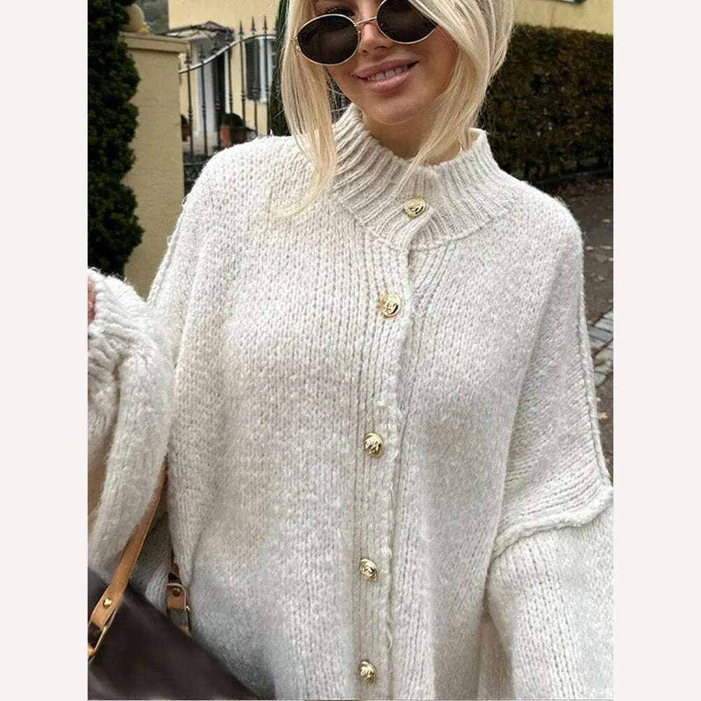 KIMLUD, Oversized Casual Cardigan Women Sweater Single Breasted O-neck Fashion 2024 Spring Office Female Sweaters All-match Top Coat, KIMLUD Womens Clothes