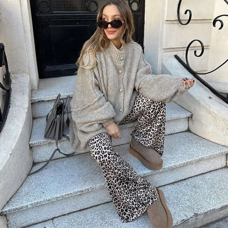 KIMLUD, Oversized Casual Cardigan Women Sweater Single Breasted O-neck Fashion 2024 Spring Office Female Sweaters All-match Top Coat, A khaki / S, KIMLUD APPAREL - Womens Clothes