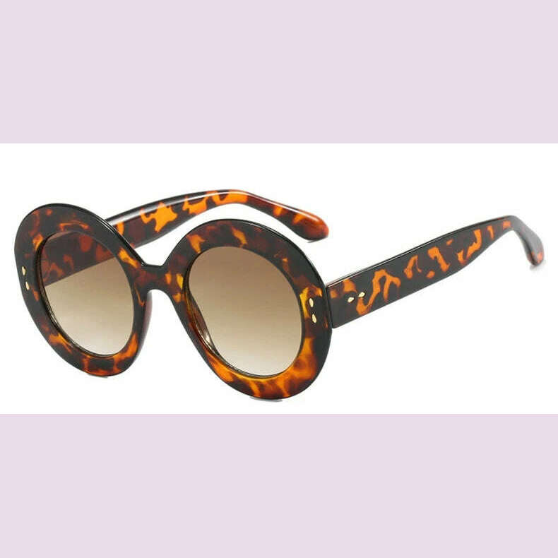 KIMLUD, Oversized Round Glasses Frames Women Fashion Clear Lens Optical Eyeglasses Frame Ladies Eyewear Leopard Black, Leopard Tea, KIMLUD APPAREL - Womens Clothes