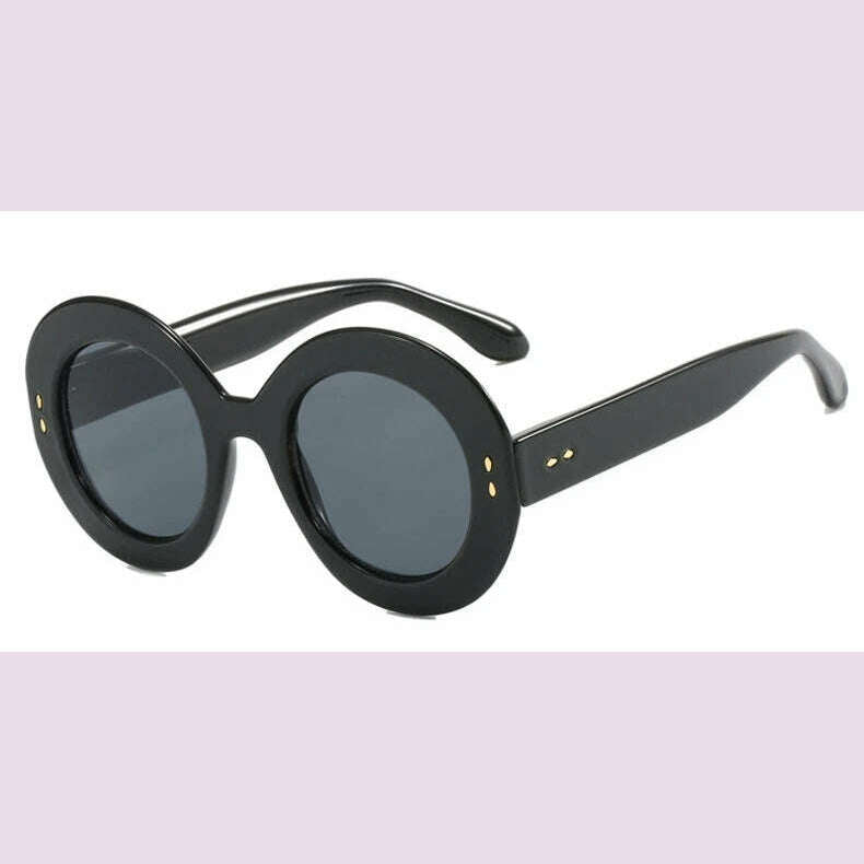 KIMLUD, Oversized Round Glasses Frames Women Fashion Clear Lens Optical Eyeglasses Frame Ladies Eyewear Leopard Black, Black Gray, KIMLUD APPAREL - Womens Clothes